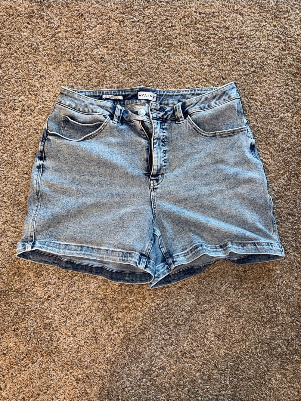 Ava & Viv Faded Blue High-Rise Denim Shorts
